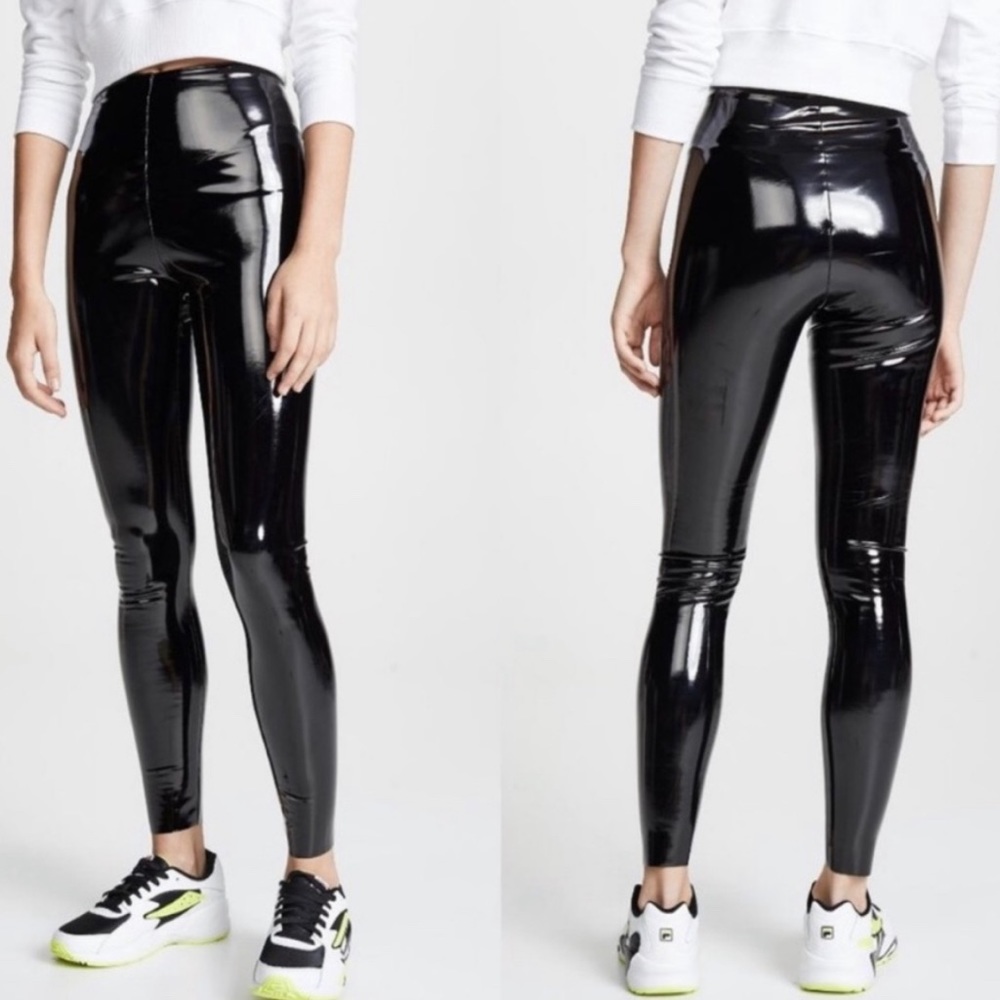 Commando Control Leggings womens Small Black Faux Patent Leather